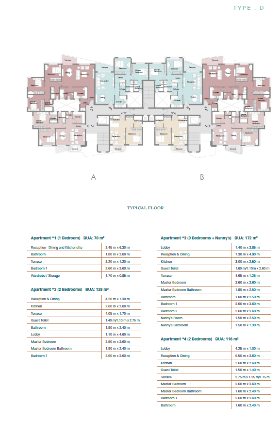 Floor plan for apartment at Palm Hills New Cairo
