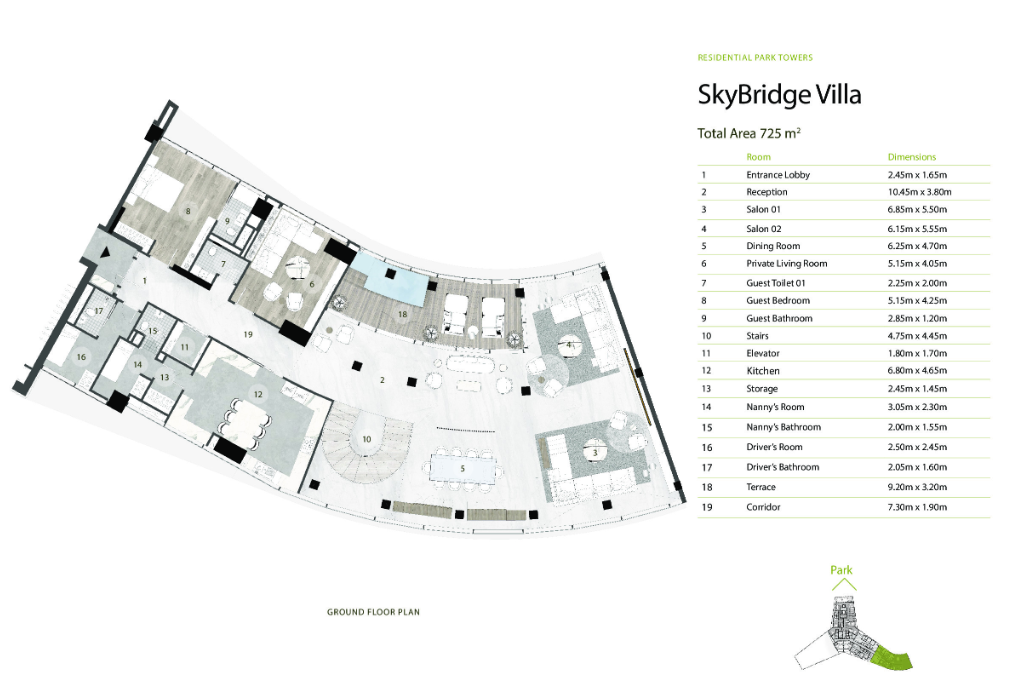 Floor plan for villa at ZED