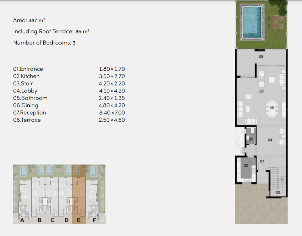 Floor plan for townhouse at Al Maqsad