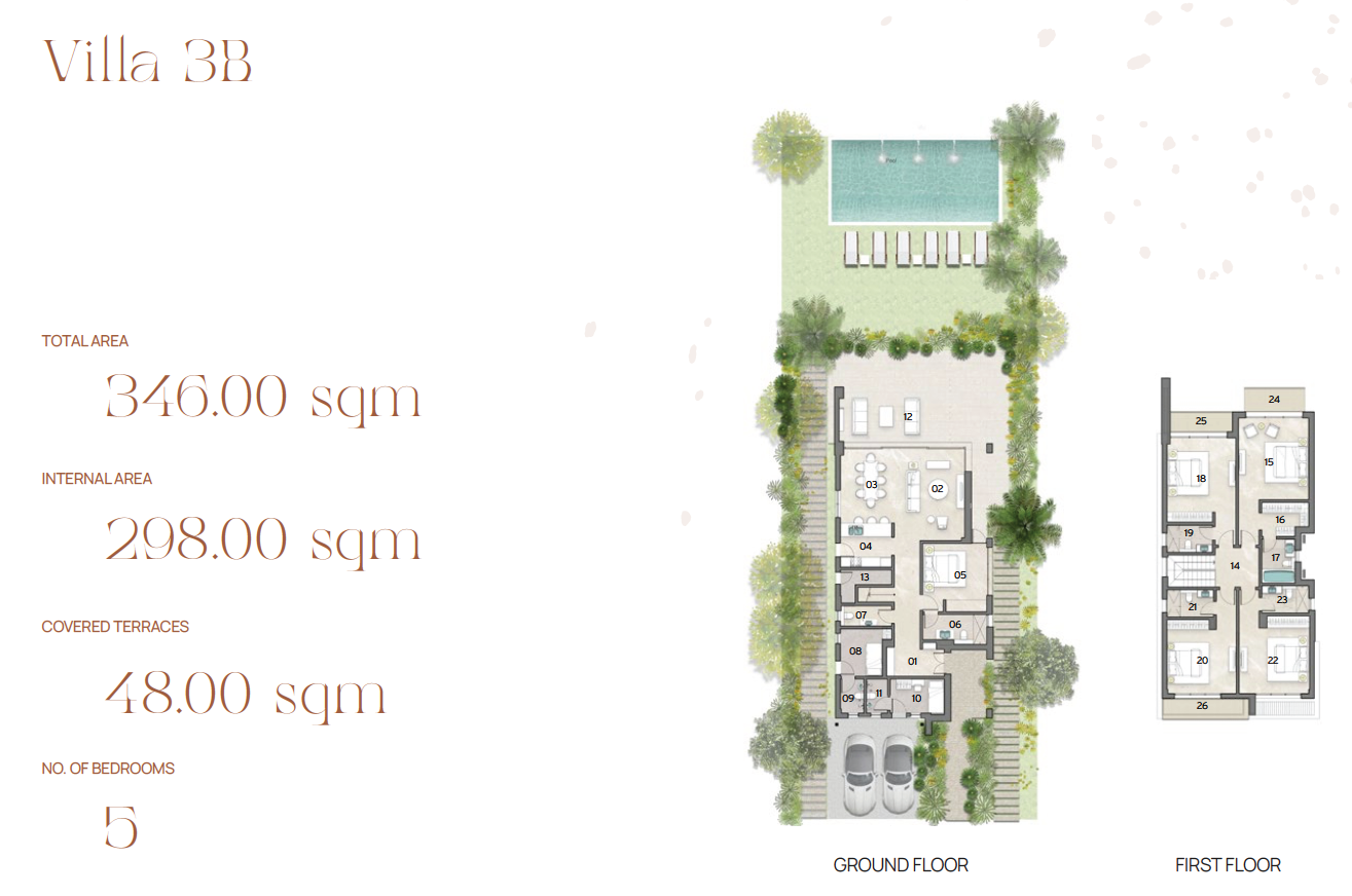 Floor plan for villa at Silversands