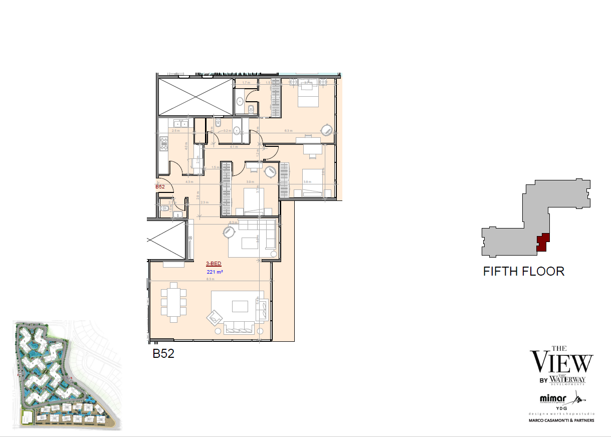 Floor plan for apartment at The View Waterway