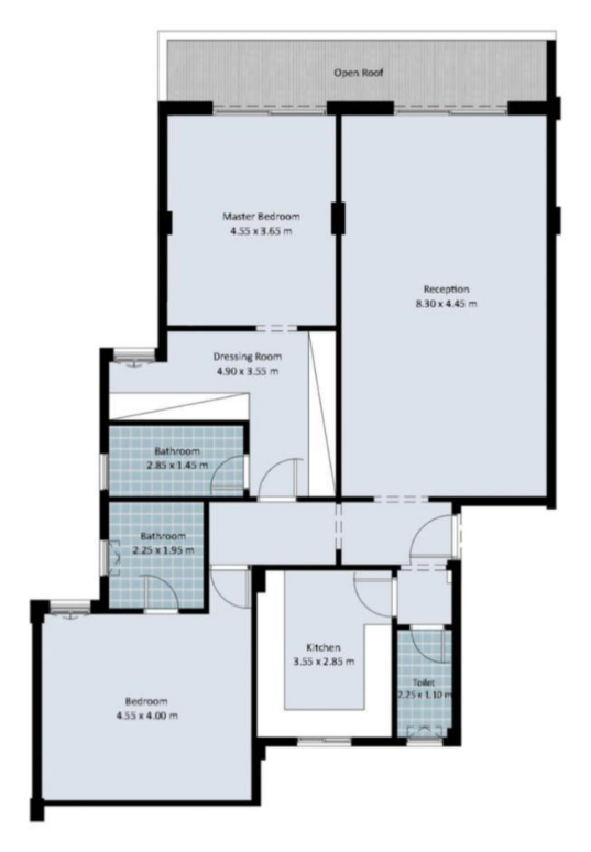 Floor plan for penthouse at Fifth Square Al Marasem
