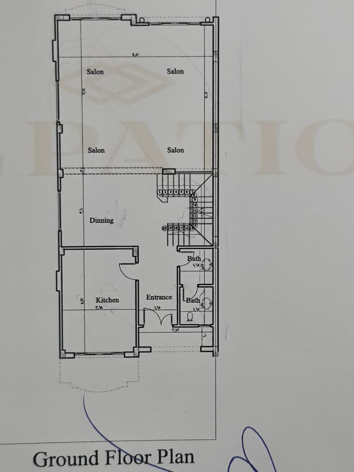 Floor plan for townhouse at El Patio Oro
