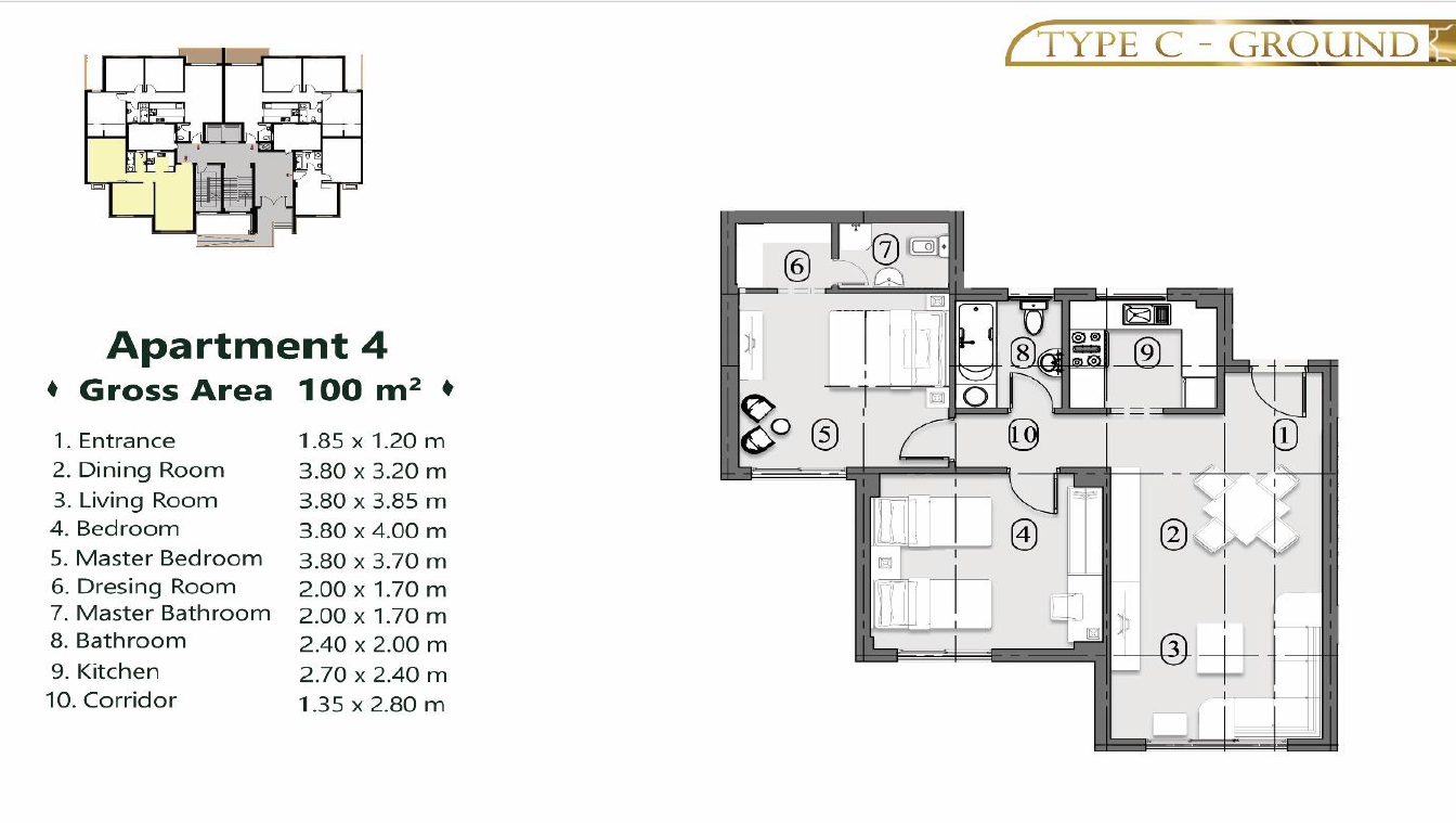 Floor plan for apartment at Ramatan