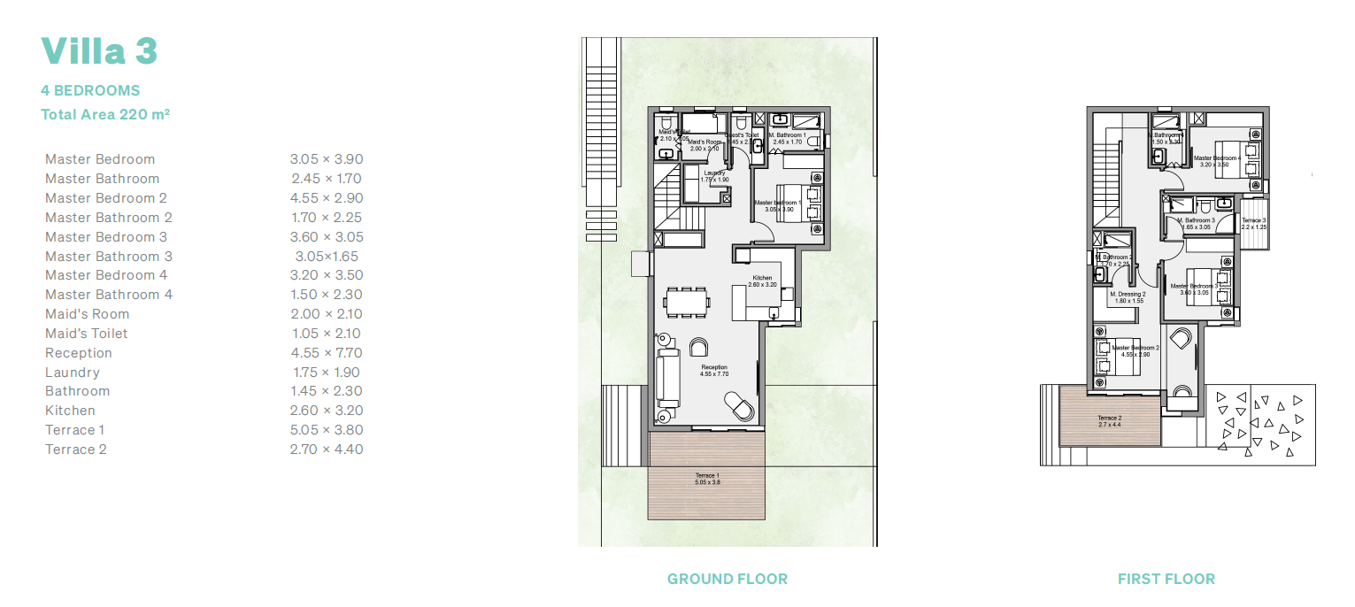 Floor plan for villa at Salt