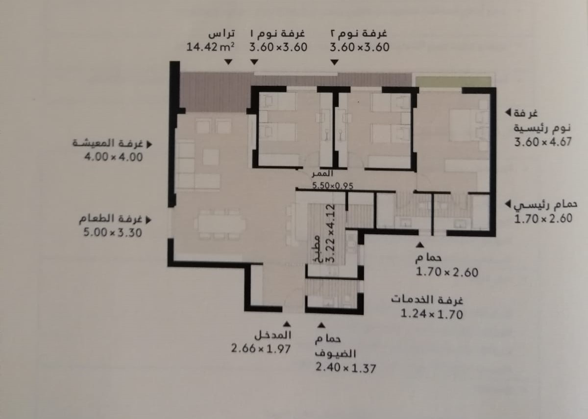 Floor plan for apartment at Al Burouj