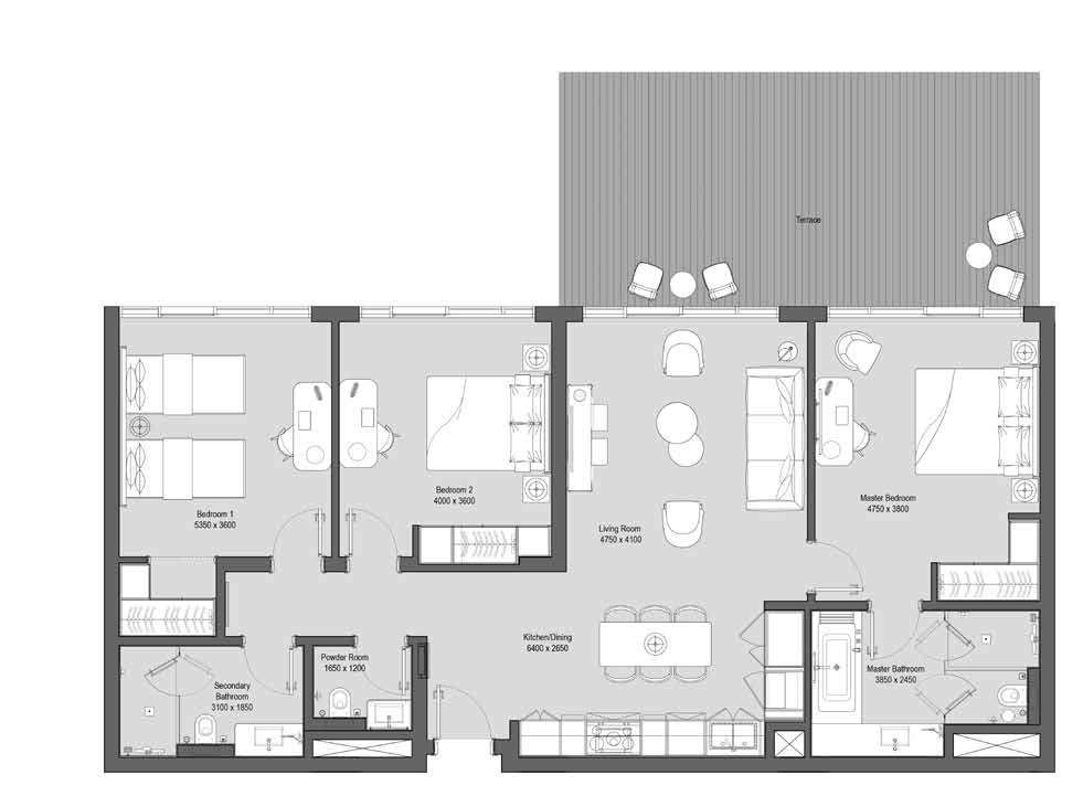 Floor plan for apartment at Vida Marassi Marina