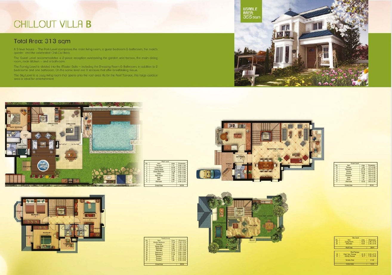 Floor plan for villa at Mountain View Chillout Park
