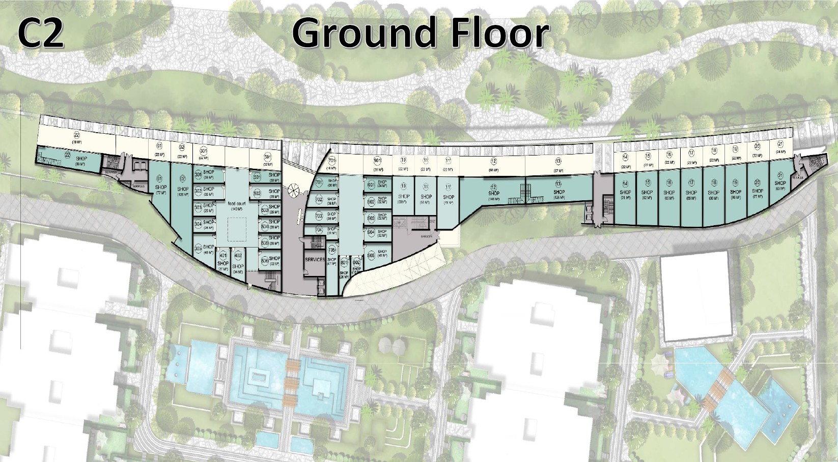 Floor plan for  at De joya 1 strip mall