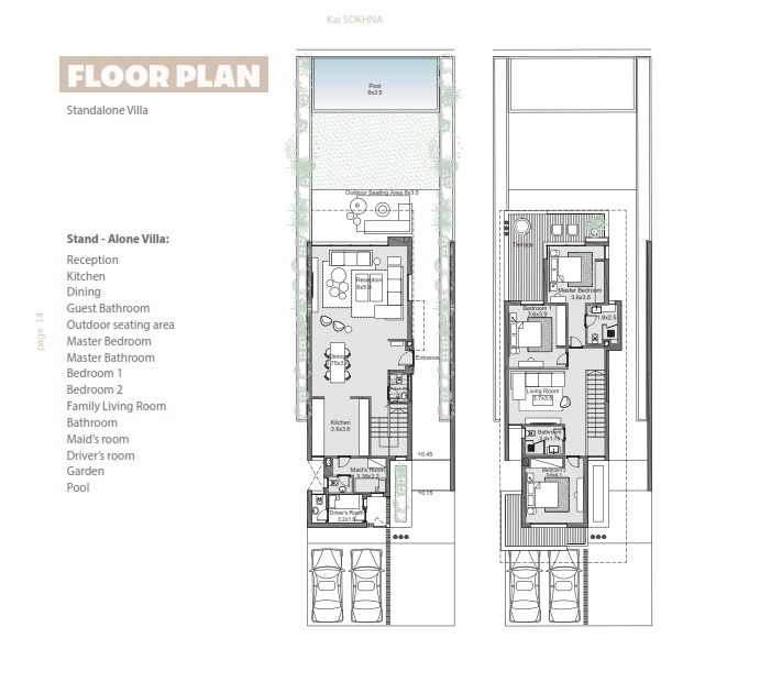 Floor plan for villa at Kai Sokhna