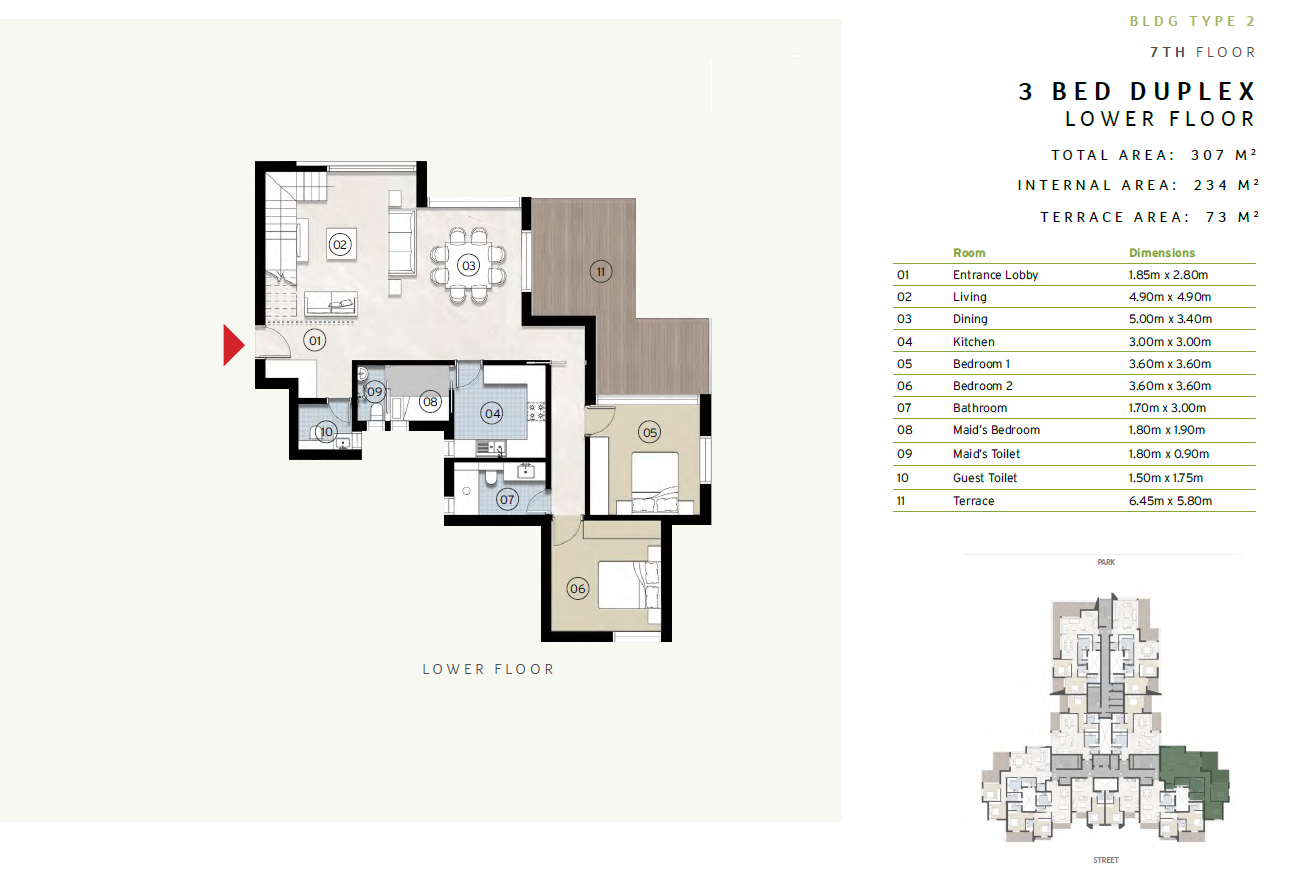 Floor plan for apartment at ZED East