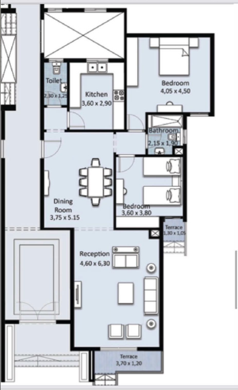 Floor plan for apartment at Fifth Square Al Marasem