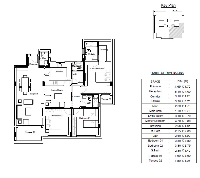 Floor plan for apartment at Bluetree