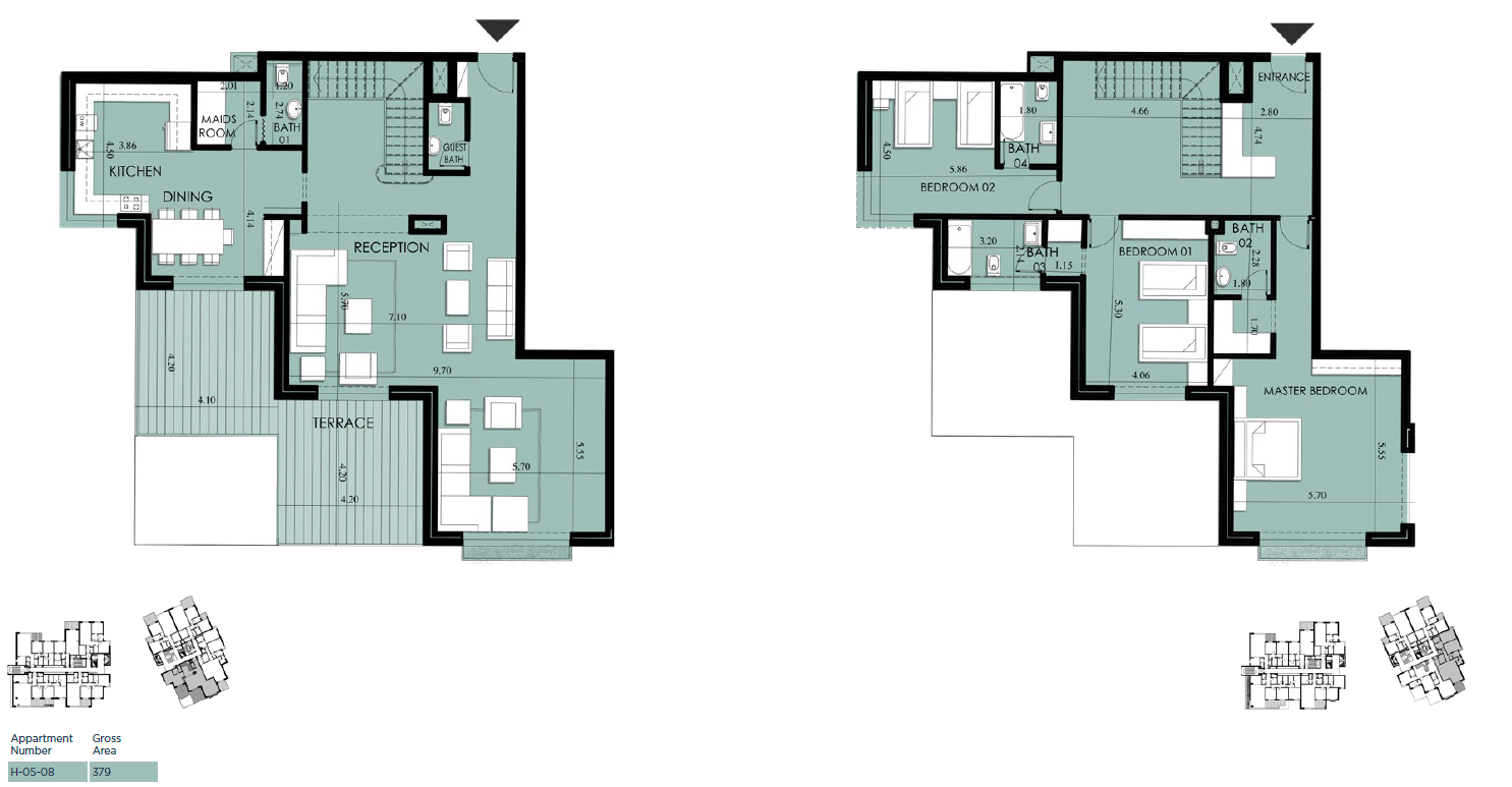 Floor plan for duplex at 205 Arkan Palm
