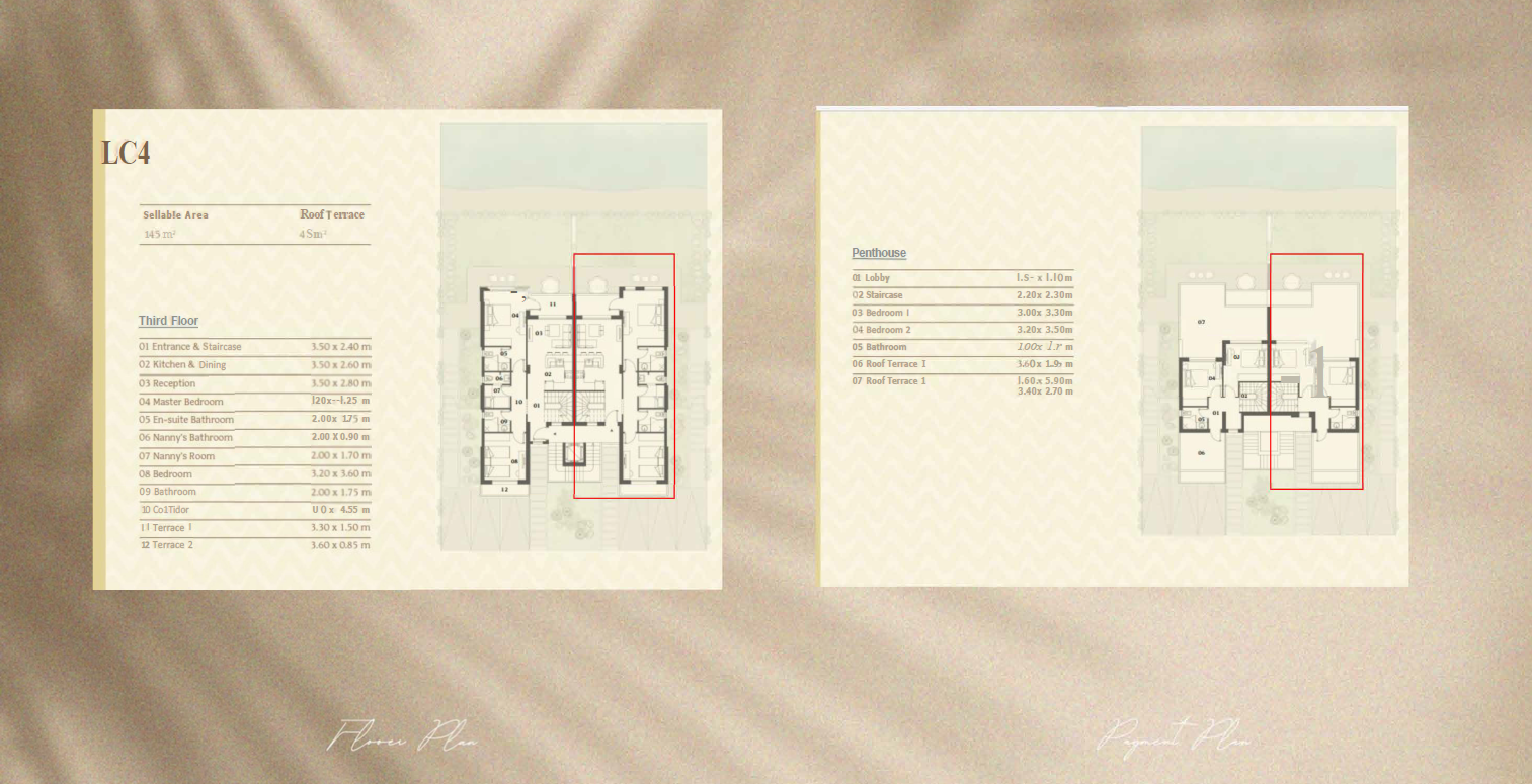 Floor plan for penthouse at El Masyaf