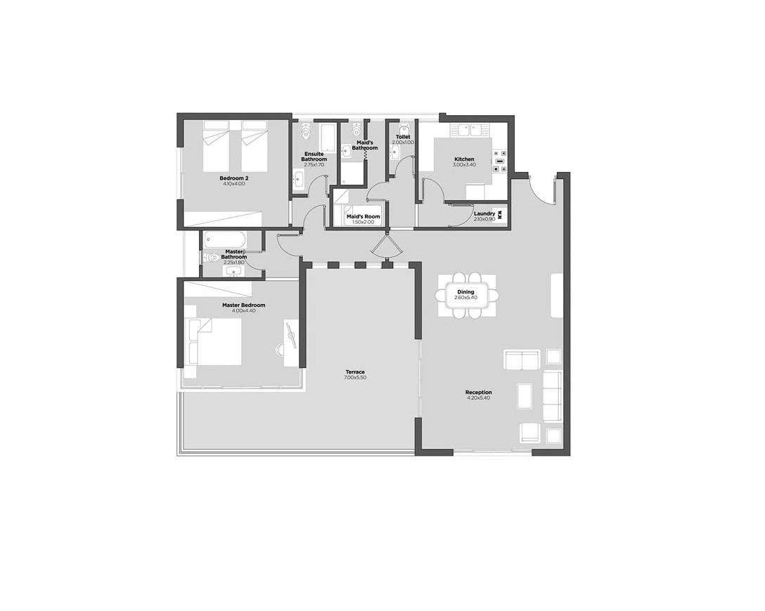 Floor plan for apartment at Cairo Festival City