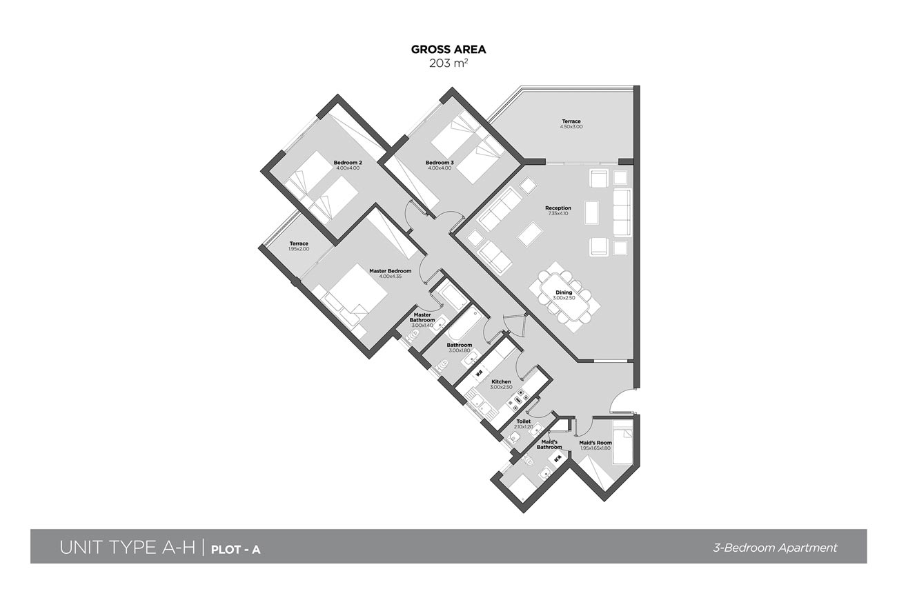 Floor plan for apartment at Cairo Festival City