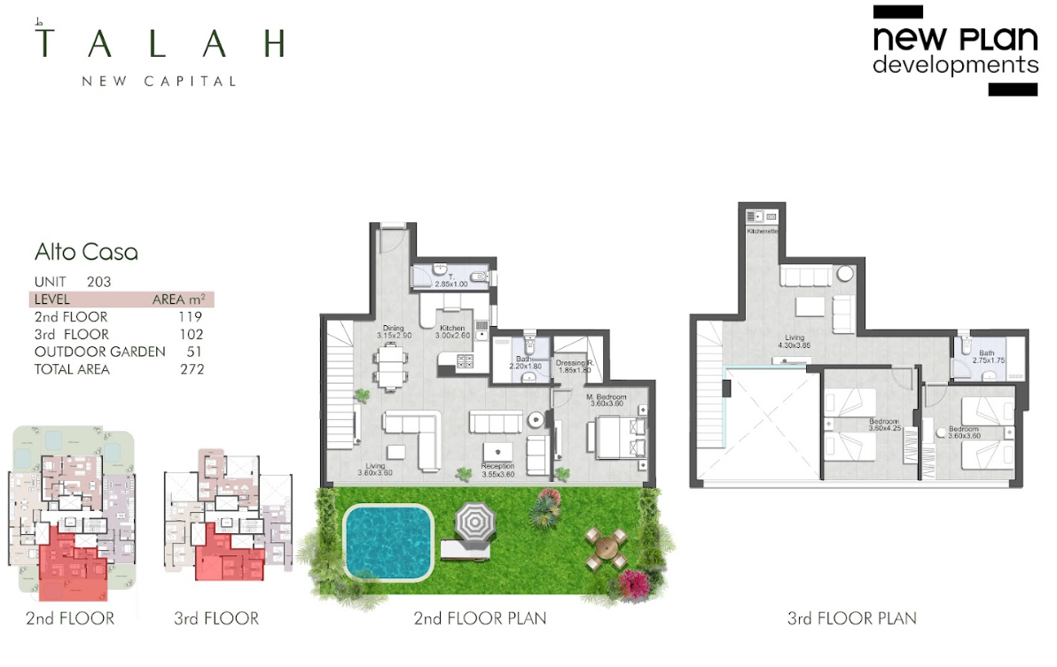 Floor plan for duplex at Talah