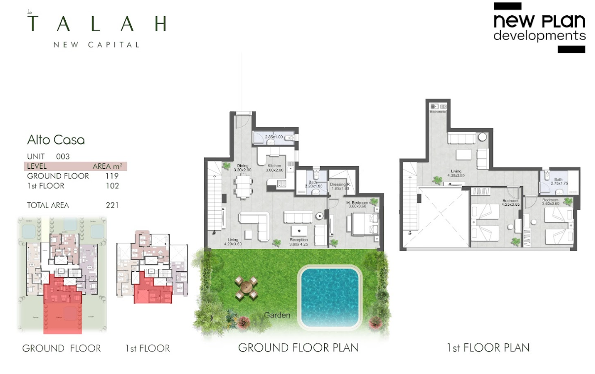 Floor plan for duplex at Talah