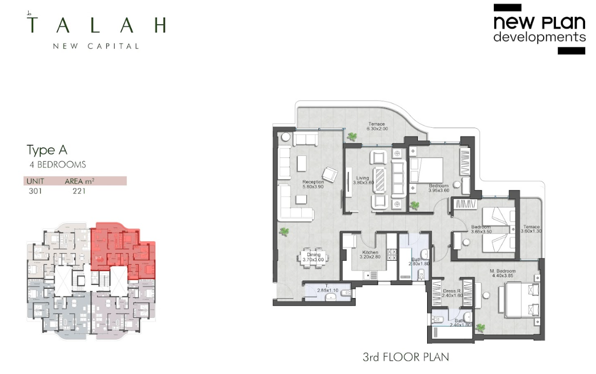 Floor plan for apartment at Talah