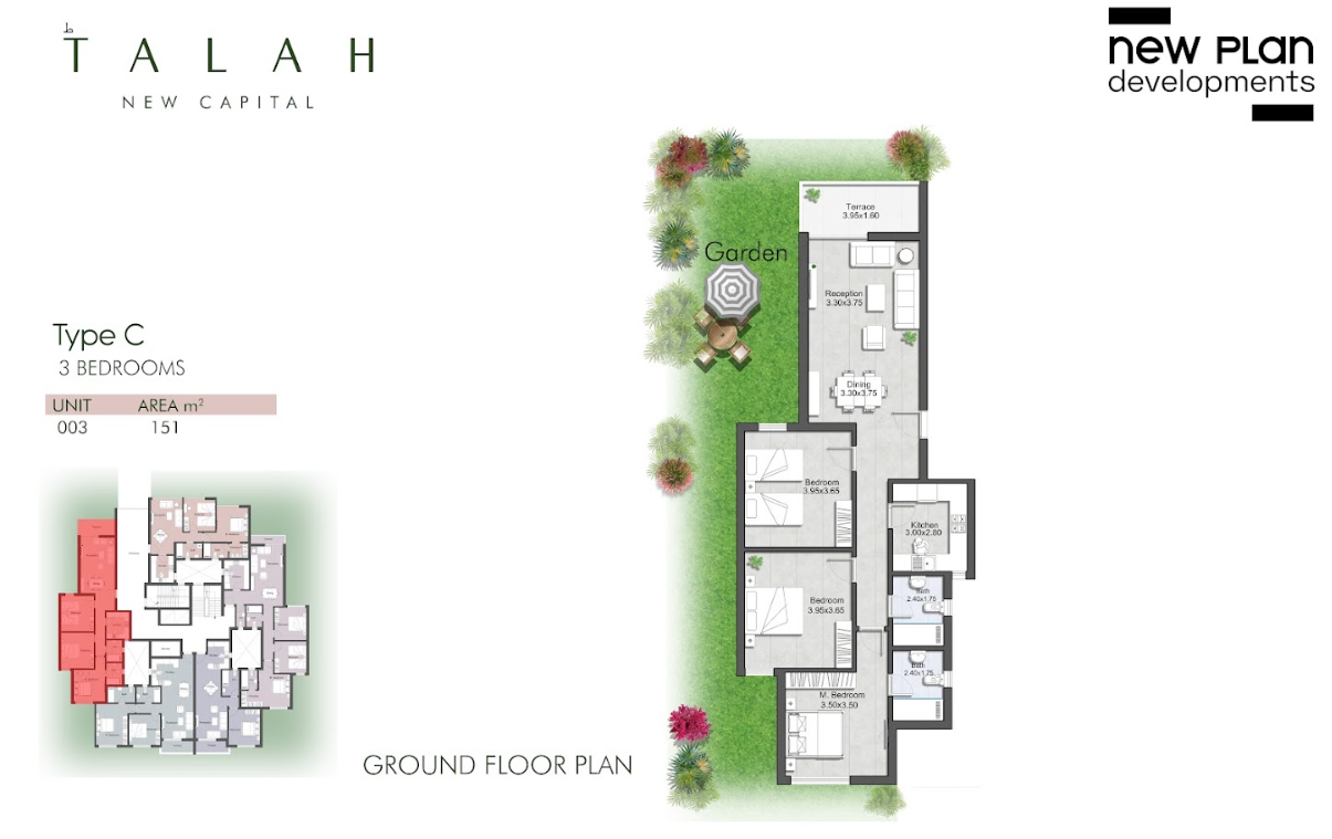 Floor plan for apartment at Talah