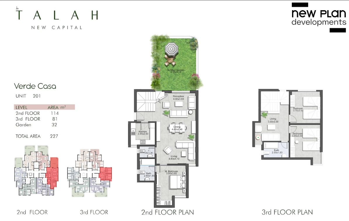 Floor plan for duplex at Talah