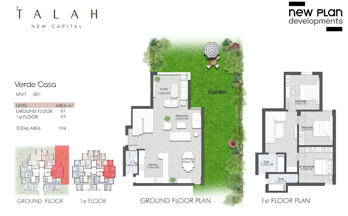 Floor plan for duplex at Talah