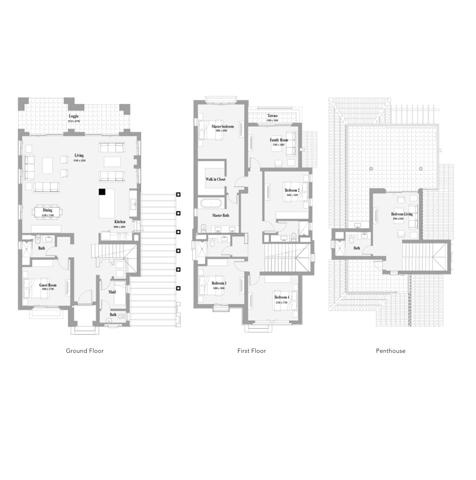 Floor plan for villa at Riva Villas  Marassi