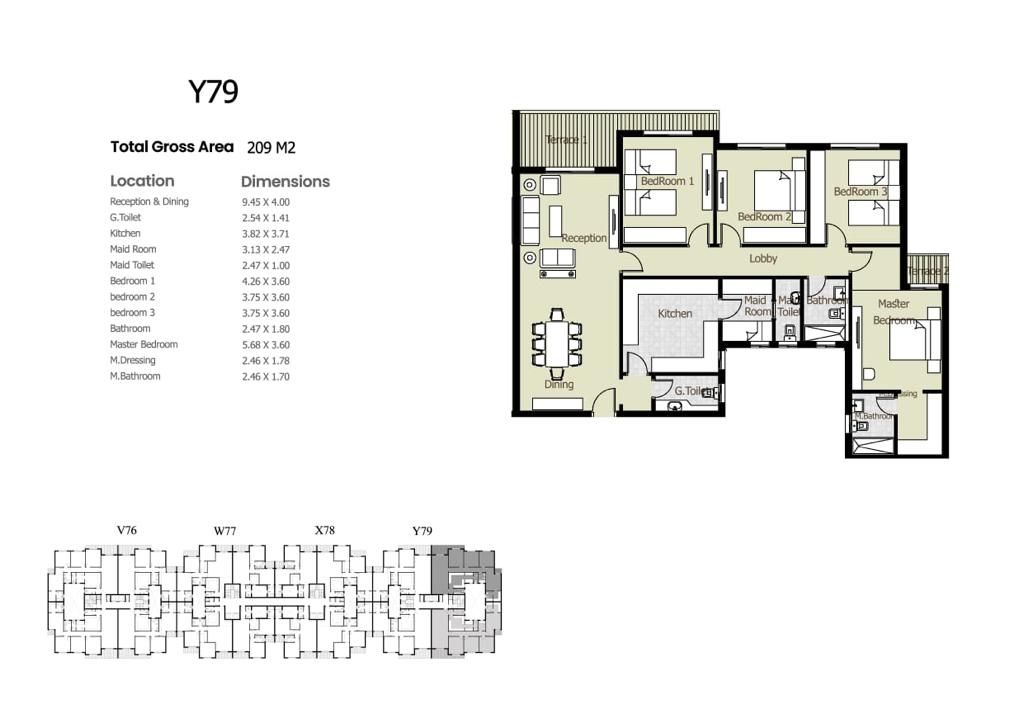Floor plan for apartment at Azad Views