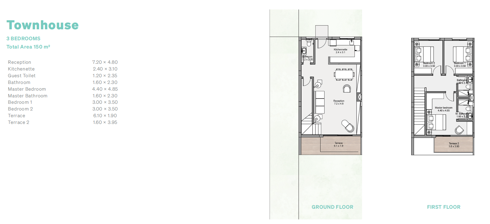 Floor plan for townhouse at Salt