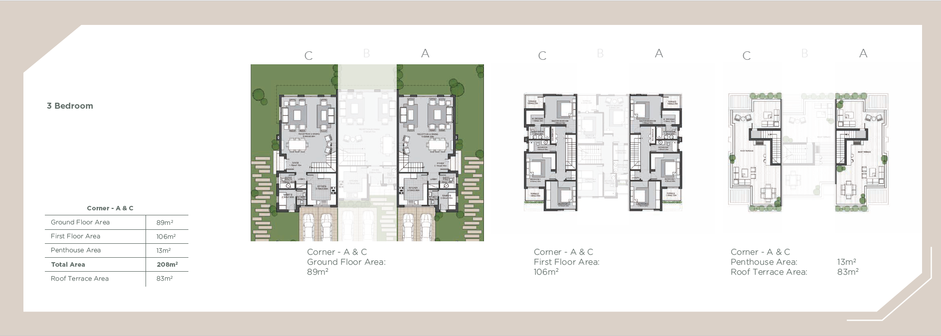 Floor plan for townhouse at SODIC East