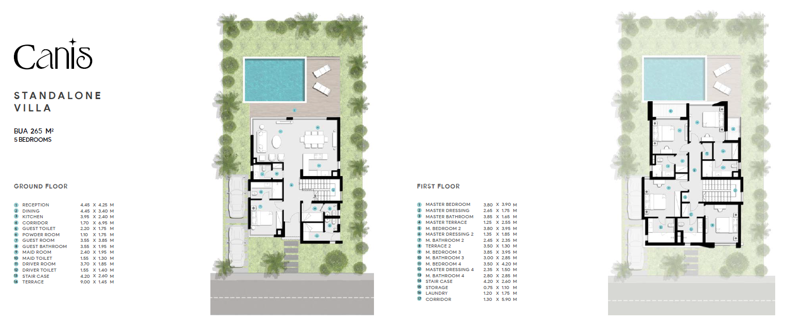 Floor plan for villa at Azha North Coast
