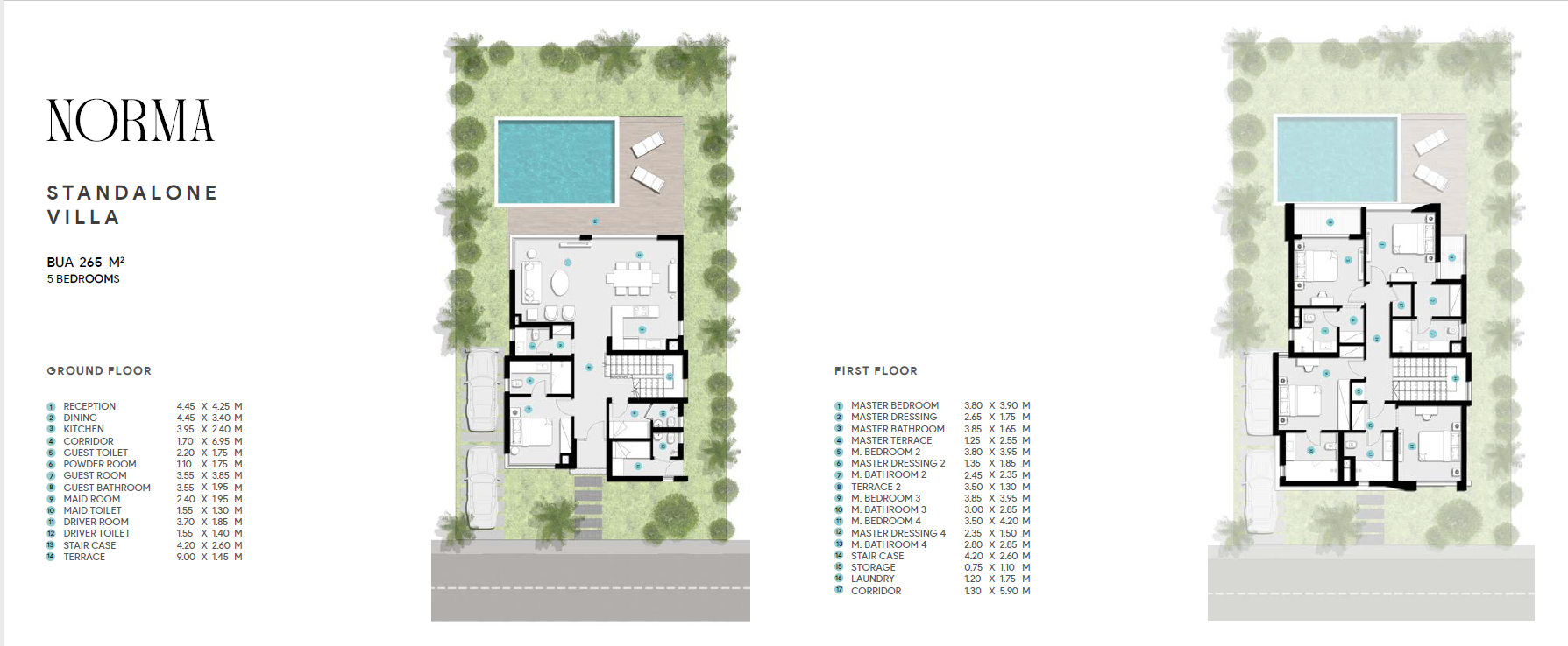 Floor plan for villa at Azha North Coast