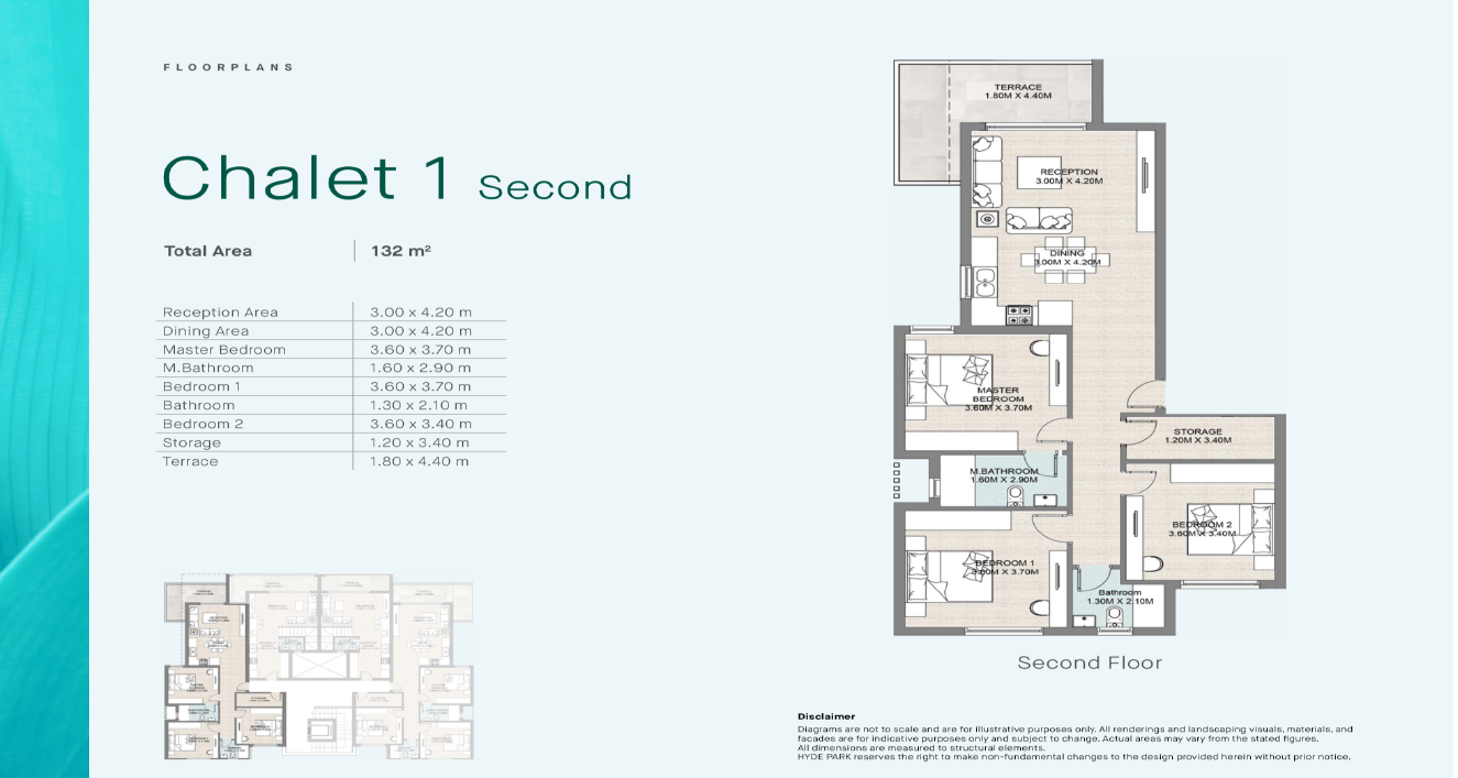 Floor plan for chalet at Hyde Park North - Seashore