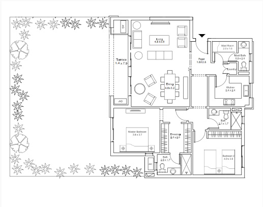 Floor plan for apartment at Plateau District 5