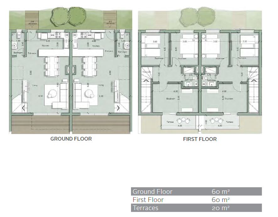 Floor plan for townhouse at Fouka Bay