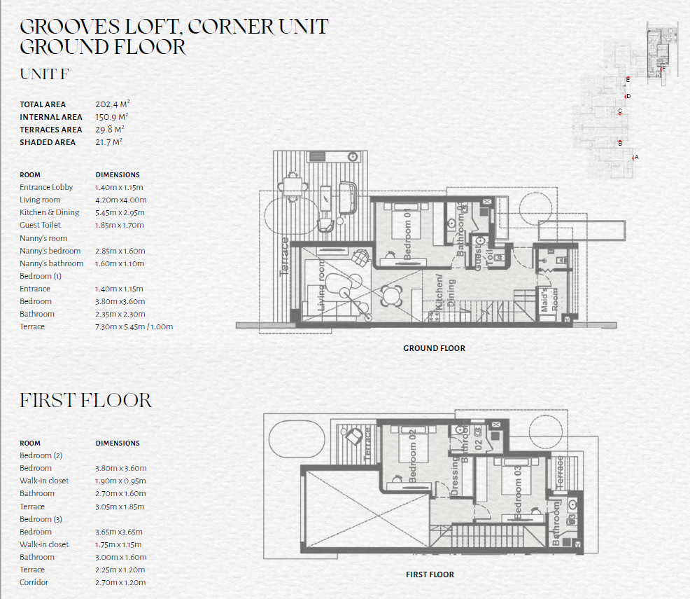 Floor plan for duplex at The Med