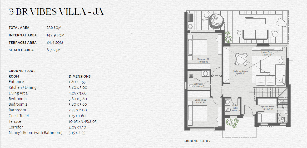 Floor plan for chalet at The Med
