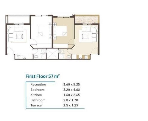 Floor plan for chalet at Sea View