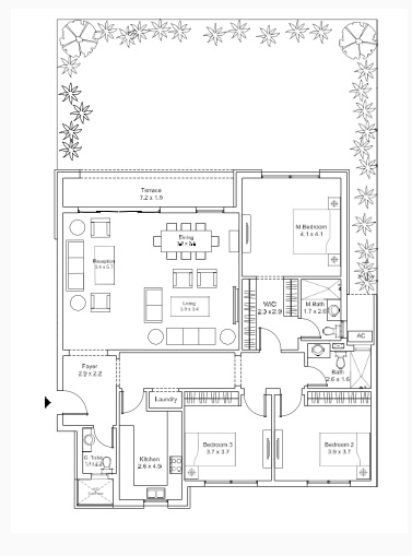 Floor plan for apartment at Plateau District 5