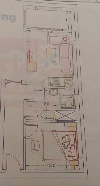 Floor plan for chalet at Porto Sokhna