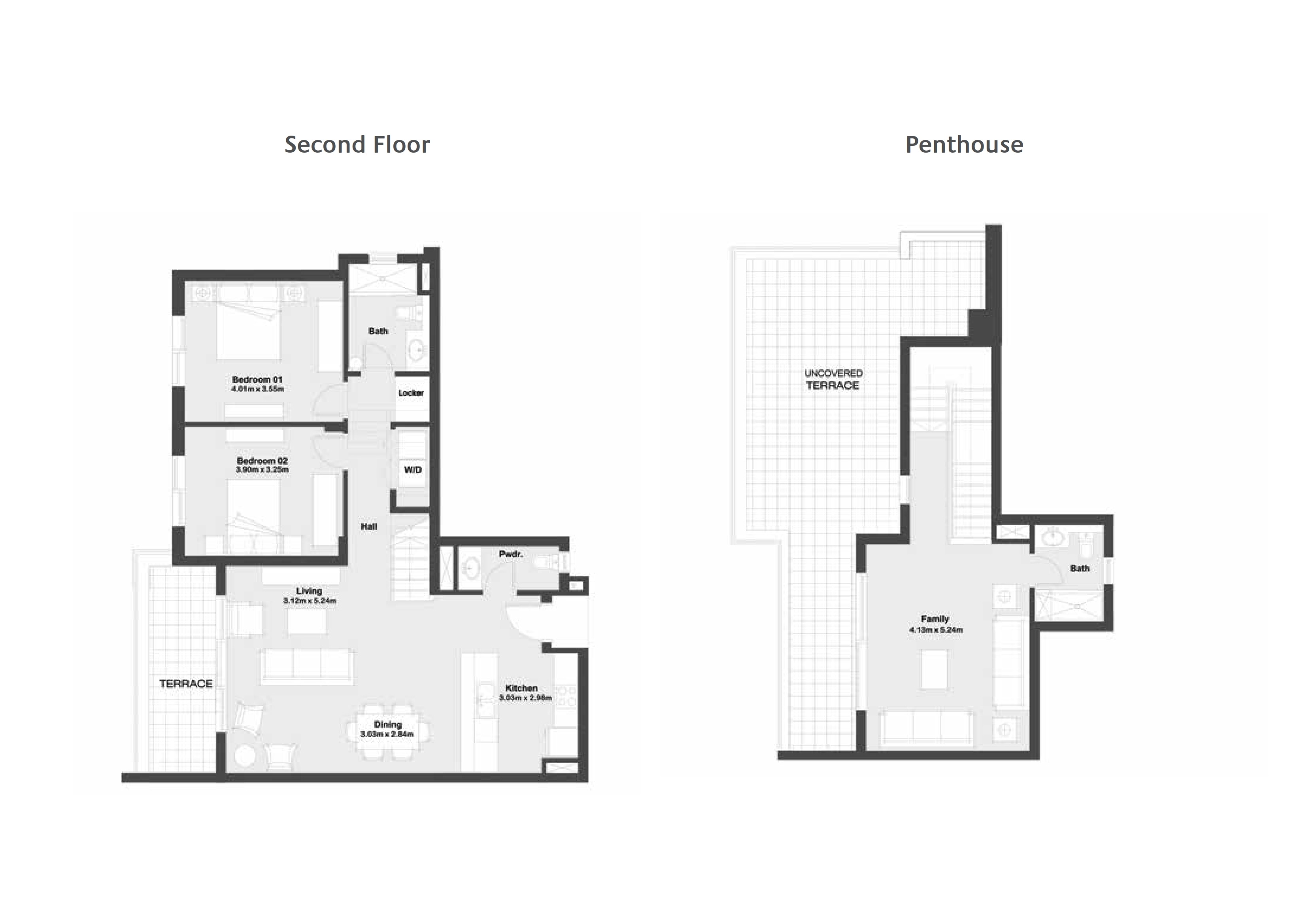 Floor plan for penthouse at Marassi