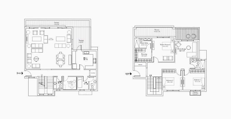 Floor plan for duplex at Plateau District 5