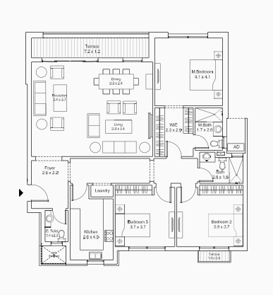 Floor plan for apartment at DISTRICT 5
