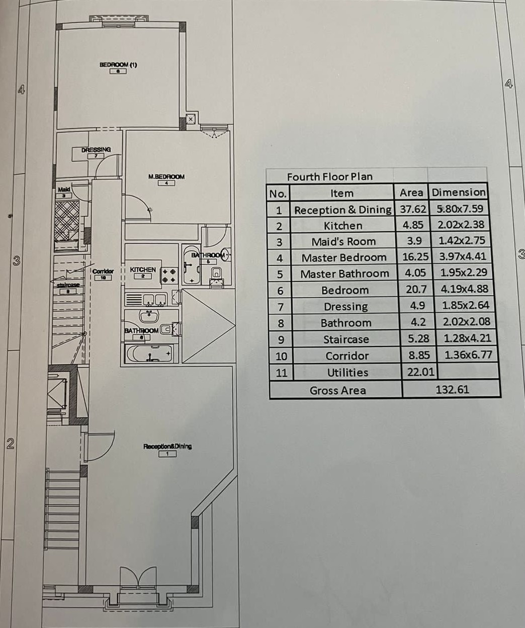Floor plan for penthouse at Mountain View Hyde Park