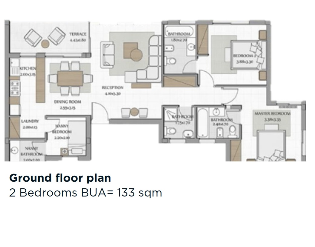 Floor plan for chalet at Bo Island