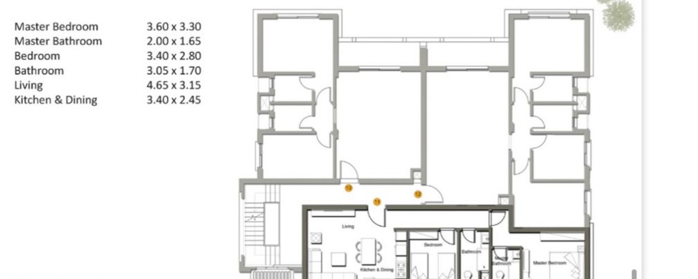 Floor plan for apartment at Gaia