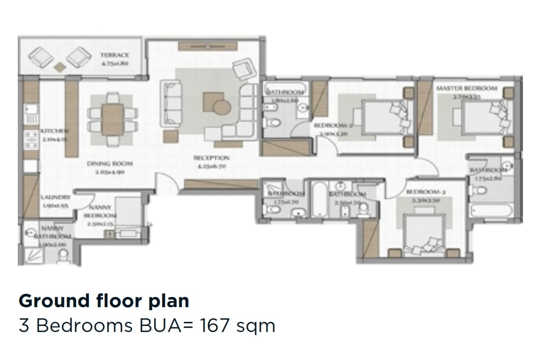 Floor plan for chalet at Bo Island