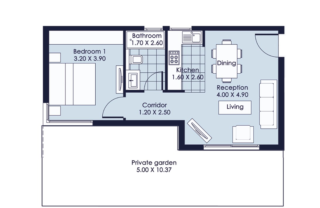 Floor plan for chalet at Bo Sands