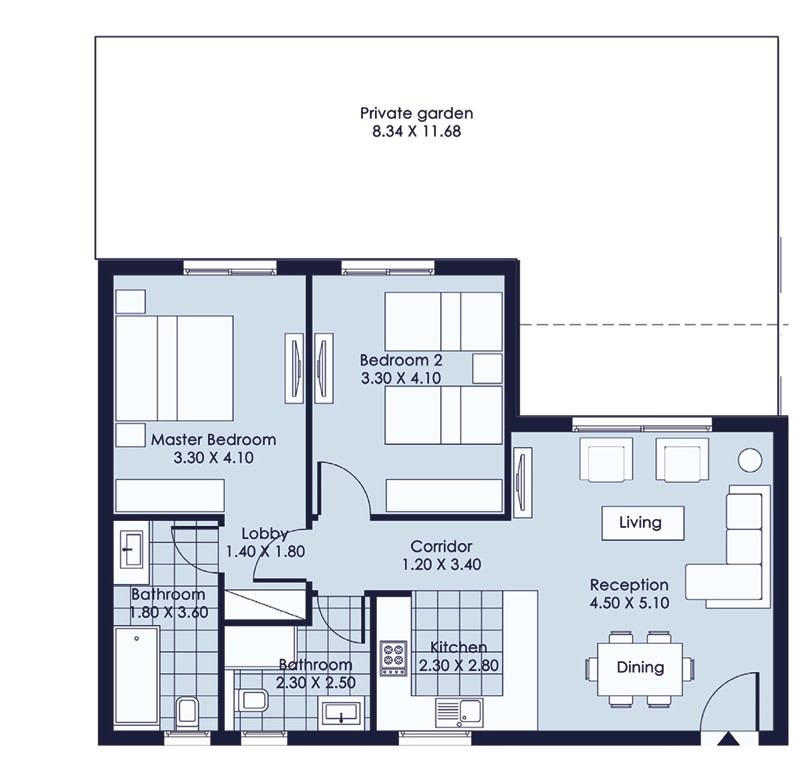 Floor plan for chalet at Bo Sands